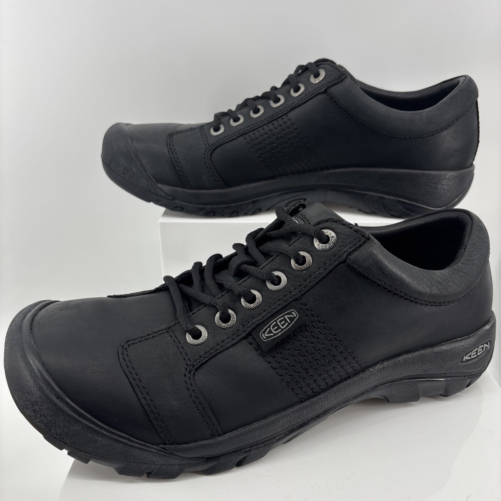 KEEN Austin Black Leather Oxford Sneakers Work Shoes 1002990 Mens 11.5